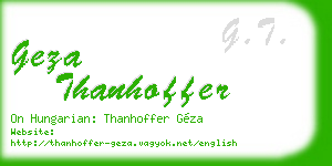 geza thanhoffer business card